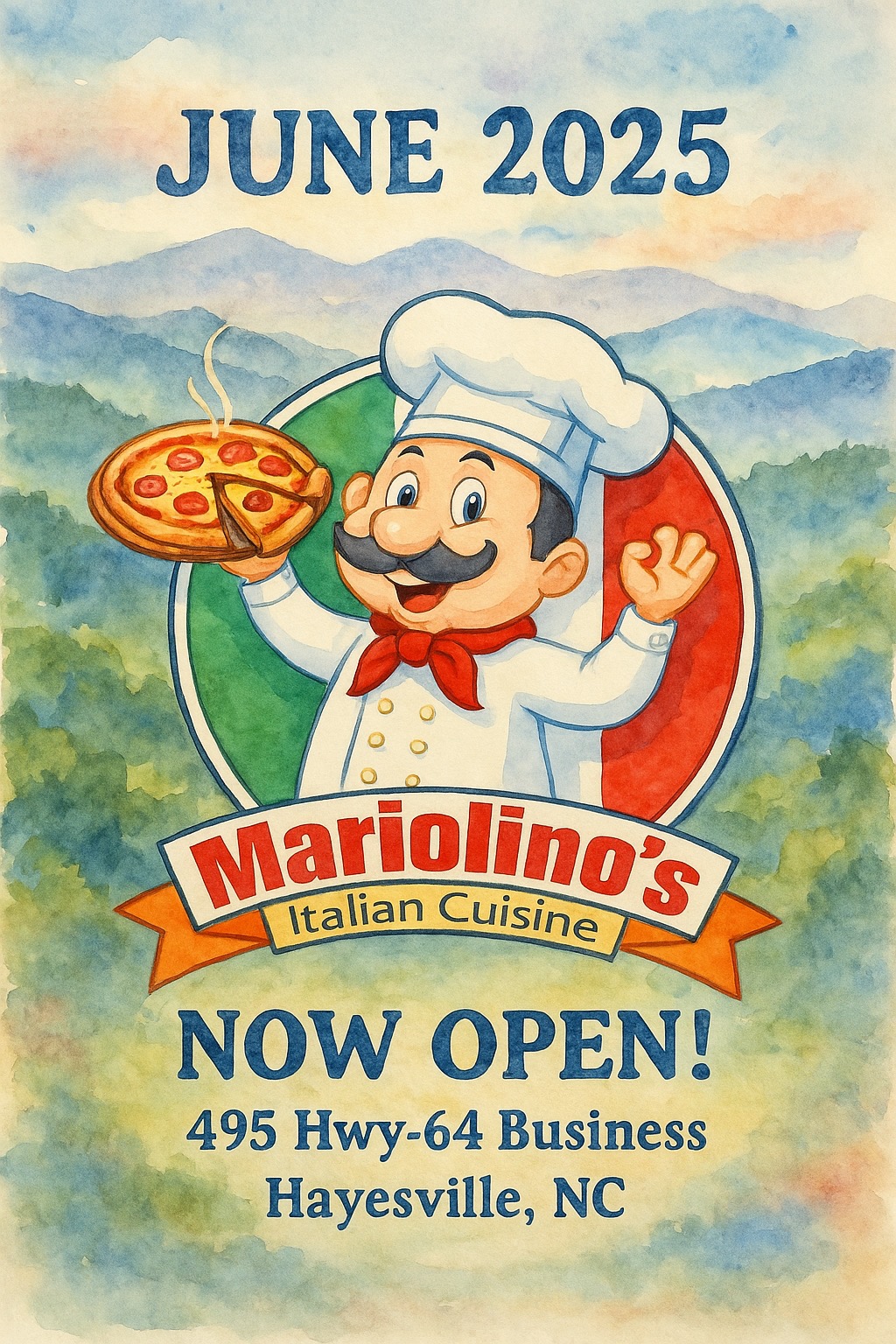 <p><strong>A Taste of Italy in the Heart of Hayesville</strong></p><p>Mariolino’s Italian Cuisine invites you to gather around the table this summer and experience the warmth of authentic Italian food made with heart. Located right off Hwy-64 Business in Hayesville, we’re serving up classic dishes that bring families together—brick-oven pizzas, hearty pastas, fresh salads, and more.</p><p>Our kitchen takes pride in every plate, using time-honored recipes and fresh ingredients. Whether you’re dining in with friends, grabbing takeout for a cozy night at home, or celebrating a special occasion, Mariolino’s offers something comforting and flavorful for every appetite.</p><p>Come enjoy friendly service and a welcoming atmosphere that makes you feel like part of the family. Just look for the smiling chef—he’s holding your next favorite slice.</p><p>📍 495 Hwy-64 Business, Hayesville, NC</p><p>📞 (828) 415-1572 or (828) 389-6181</p><p>🕒 Open daily – call for hours</p><p>Mangia bene, Hayesville!</p>