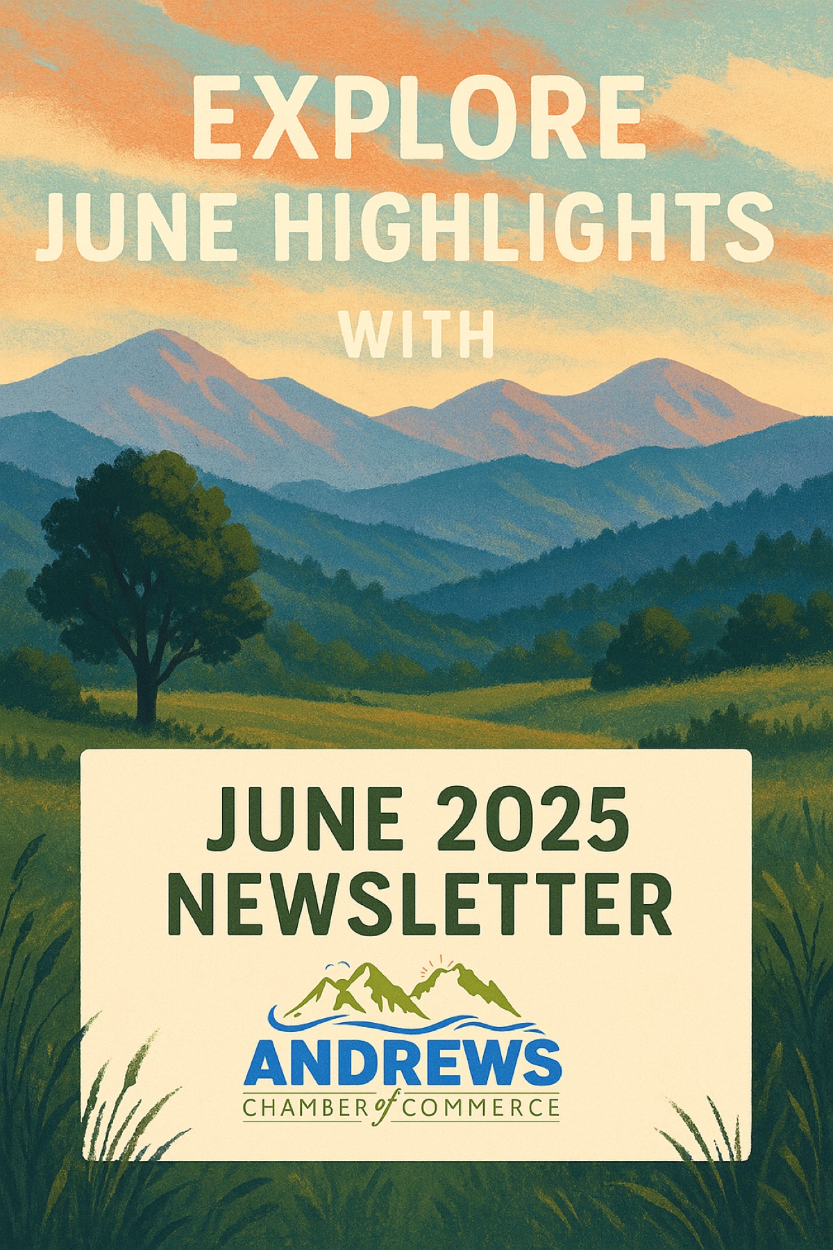 <p><strong>Explore June Highlights with Andrews Chamber Newsletter</strong></p><p>Stay in the know with the June 2025 Newsletter from the Andrews Chamber of Commerce! This month’s edition brings fresh updates on upcoming events, summer festivals, new business spotlights, community projects, and local features you won’t want to miss.</p><p>Whether you’re a resident, visitor, or business owner, the Chamber’s newsletter is your go-to source for what’s happening around town—from music on Main Street to local vendor markets, tourism news, and volunteer opportunities.</p><p>📬 Click here to read the full newsletter now:&nbsp;<br>👉 <a href="https://www.visitandrewsnc.com/?mailpoet_router&amp;endpoint=view_in_browser&amp;action=view&amp;data=WzQwNywiNzcwYWFkMjY4ZDFjIiwxMDcxLCIxbDMzcHYwbHM2MXdza3dnd3dzbzh3Y3N3azB3d2tzcyIsNDg2LDBd">Andrews Chamber Newsletter – June 2025</a></p><p>Support local. Stay informed. Be connected.</p>